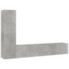 Ensemble de meubles TV 4 pcs Gris béton Bois d'ingénierie 