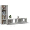 Ensemble de meubles TV 4 pcs Gris béton Bois d'ingénierie 