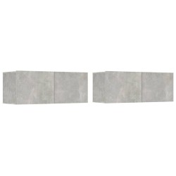 Ensemble de meubles TV 4 pcs Gris béton Bois d'ingénierie 