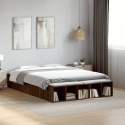 Cadre de lit sans matelas chêne marron 135x190 cm 