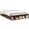 Cadre de lit sans matelas chêne marron 135x190 cm 
