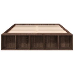 Cadre de lit sans matelas chêne marron 135x190 cm 