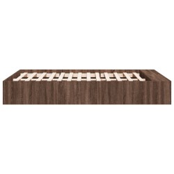 Cadre de lit sans matelas chêne marron 135x190 cm 