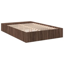 Cadre de lit sans matelas chêne marron 135x190 cm 