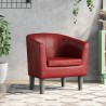 Fauteuil rouge bordeaux similicuir 