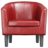 Fauteuil rouge bordeaux similicuir 