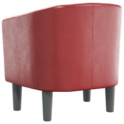Fauteuil rouge bordeaux similicuir 
