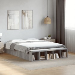 Cadre de lit sans matelas sonoma gris 135x190 cm 
