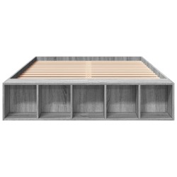 Cadre de lit sans matelas sonoma gris 135x190 cm 