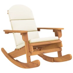 Chaise à bascule Adirondack avec coussins bois massif d'acacia 