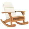 Chaise à bascule Adirondack avec coussins bois massif d'acacia 
