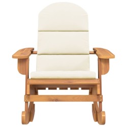 Chaise à bascule Adirondack avec coussins bois massif d'acacia 