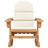 Chaise à bascule Adirondack avec coussins bois massif d'acacia 
