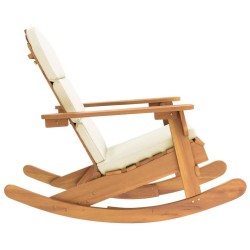 Chaise à bascule Adirondack avec coussins bois massif d'acacia 