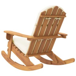 Chaise à bascule Adirondack avec coussins bois massif d'acacia 