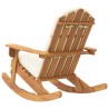 Chaise à bascule Adirondack avec coussins bois massif d'acacia 