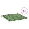 Coussins de chaise lot de 6 motif de feuilles 50x50x4 cm tissu 