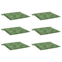 Coussins de chaise lot de 6 motif de feuilles 50x50x4 cm tissu 