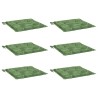 Coussins de chaise lot de 6 motif de feuilles 50x50x4 cm tissu 