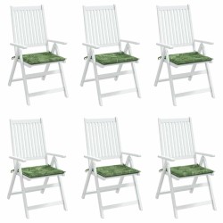 Coussins de chaise lot de 6 motif de feuilles 50x50x4 cm tissu 