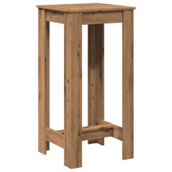 Table de bar chêne artisanal 51x50x103,5 cm bois d'ingénierie 