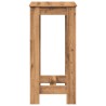 Table de bar chêne artisanal 51x50x103,5 cm bois d'ingénierie 