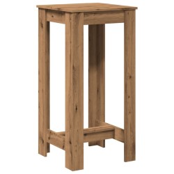 Table de bar chêne artisanal 51x50x103,5 cm bois d'ingénierie 
