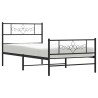 Cadre de lit métal sans matelas avec pied de lit noir 75x190 cm 