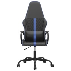 Chaise de jeu de massage bleu et noir similicuir 