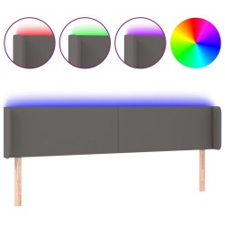 Tête de lit à LED Gris 183x16x78/88 cm Similicuir 
