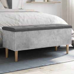 Banc de rangement gris béton 102x42x46 cm bois d'ingénierie 