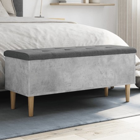 Banc de rangement gris béton 102x42x46 cm bois d'ingénierie 