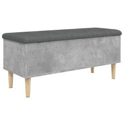 Banc de rangement gris béton 102x42x46 cm bois d'ingénierie 