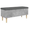 Banc de rangement gris béton 102x42x46 cm bois d'ingénierie 