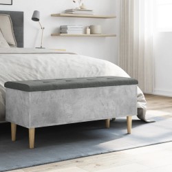 Banc de rangement gris béton 102x42x46 cm bois d'ingénierie 