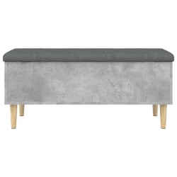 Banc de rangement gris béton 102x42x46 cm bois d'ingénierie 