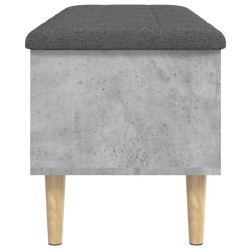 Banc de rangement gris béton 102x42x46 cm bois d'ingénierie 