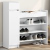 Armoire à chaussures blanc 100,5x28x100 cm bois d'ingénierie 