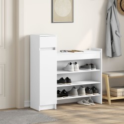 Armoire à chaussures blanc 100,5x28x100 cm bois d'ingénierie 