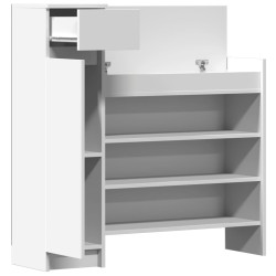 Armoire à chaussures blanc 100,5x28x100 cm bois d'ingénierie 