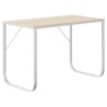 Bureau d'ordinateur Blanc et chêne 110x60x73 cm Aggloméré 