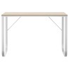 Bureau d'ordinateur Blanc et chêne 110x60x73 cm Aggloméré 