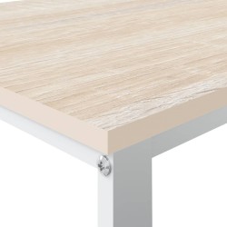 Bureau d'ordinateur Blanc et chêne 110x60x73 cm Aggloméré 