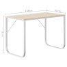 Bureau d'ordinateur Blanc et chêne 110x60x73 cm Aggloméré 