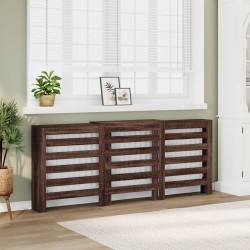 Cache-radiateur chêne marron 205x21,5x83,5 cm bois d'ingénierie 