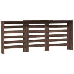 Cache-radiateur chêne marron 205x21,5x83,5 cm bois d'ingénierie 