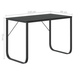 Bureau d'ordinateur Noir 110x60x73 cm Aggloméré 