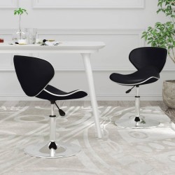 Chaises à manger lot de 2 noir similicuir 
