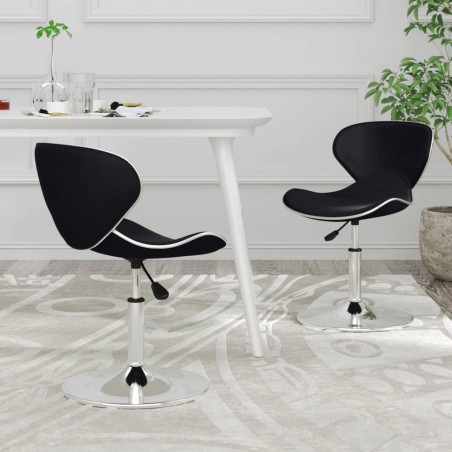 Chaises à manger lot de 2 noir similicuir 
