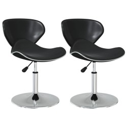 Chaises à manger lot de 2 noir similicuir 
